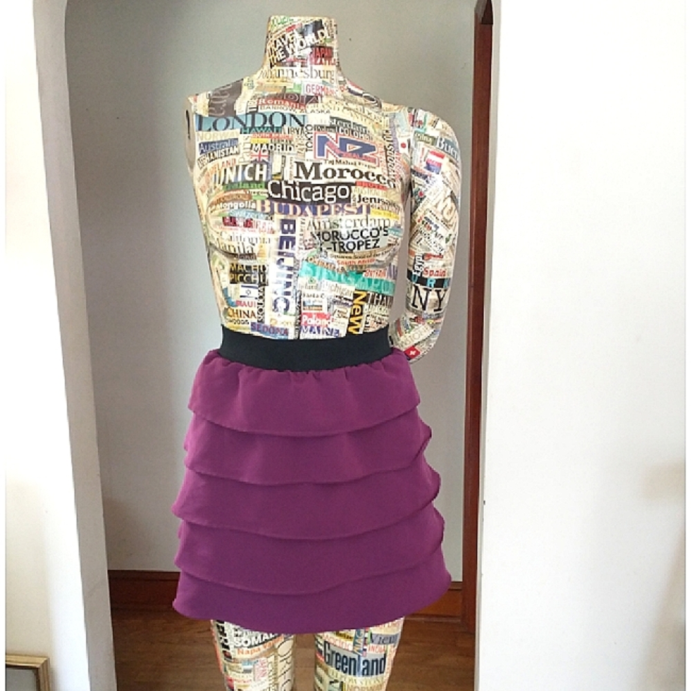 HEAT WAVE SALE! ELLE Purple Tiered Ruffle Skirt, sz Med.